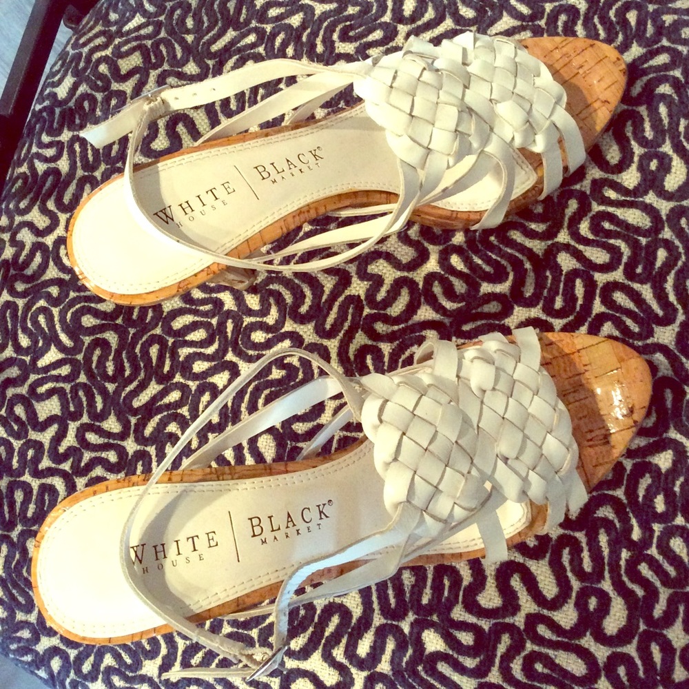 White strappy heels